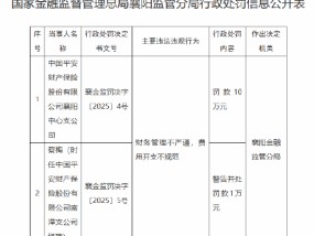 平安产险襄阳中心支公司被罚10万元：因财务管理不严谨 费用开支不规范