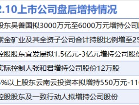 2月10日增减持汇总：雅戈尔等6股增持 逸飞激光等13股减持（表）