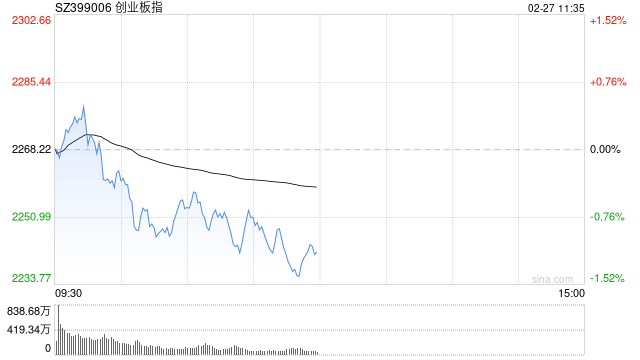 午评：指数调整创指半日跌超1% AI相关股陷入回调